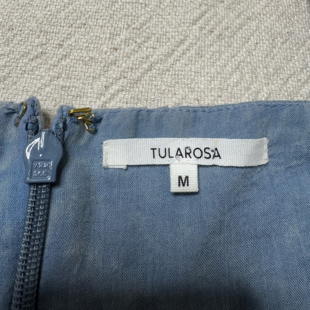 Tularosa Valerie Eyelet Vintage Blue Wide Leg Jumpsuit M - Picture 7 of 9